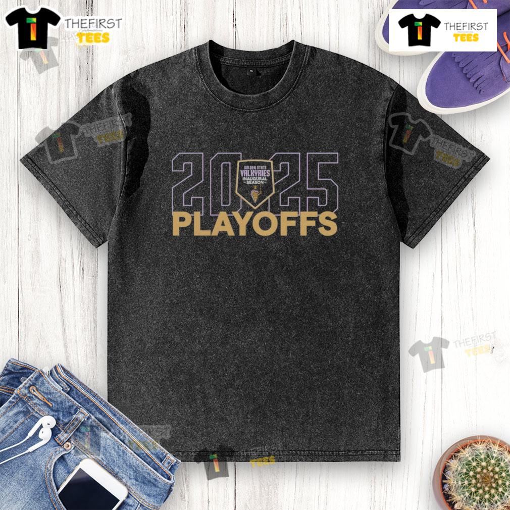 Good Golden State Valkyries Inaugural Season 2025 WNBA Playoffs washed t-shirt design featuring team colors and logo.