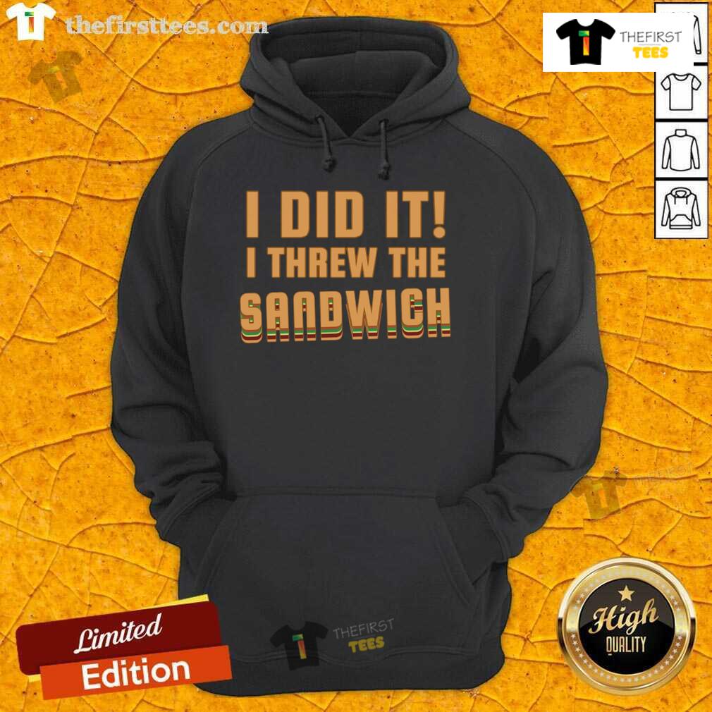 Good I Threw The Sandwich Hoodie in vibrant colors, featuring a playful graphic design perfect for casual wear.