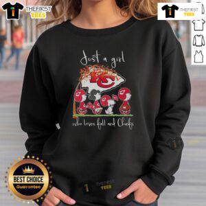 Hot Snoopy and friend in Kansas City Chiefs sweatshirt, perfect for football lovers this fall.
