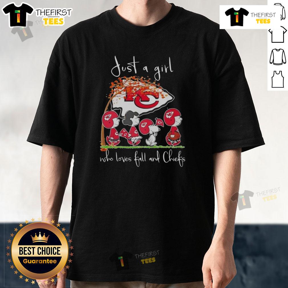 Hot Snoopy and friend in Kansas City Chiefs football t-shirt, perfect for fall and Chiefs fans.