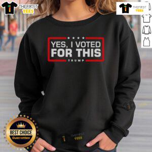 Alt Text: Hot Yes I Voted For This Trump Sweatshirt, featuring bold text and a stylish design, perfect for political enthusiasts.