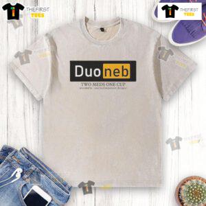 Alt Text: Nice Duoneb medication in a cup, provided by your local respiratory therapist, next to a washed T-shirt.