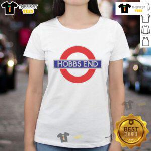 Nice Hobbs End logo on a stylish ladies tee, showcasing a modern design perfect for casual wear.