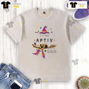 APTIV Witch Halloween washed t-shirt featuring a spooky design perfect for festive celebrations and casual wear.