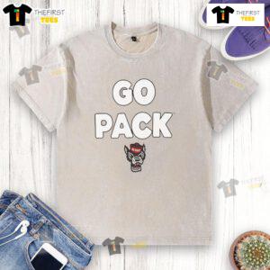 Nice NC State Wolfpack Go Pack slogan washed t-shirt in red with bold lettering, perfect for game day or casual wear.