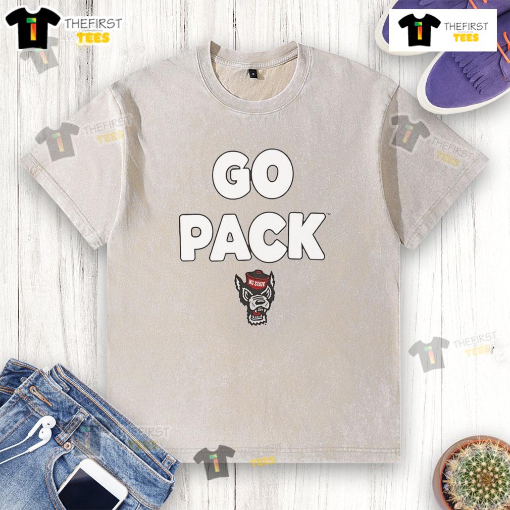 Nice NC State Wolfpack Go Pack slogan washed t-shirt in red with bold lettering, perfect for game day or casual wear.
