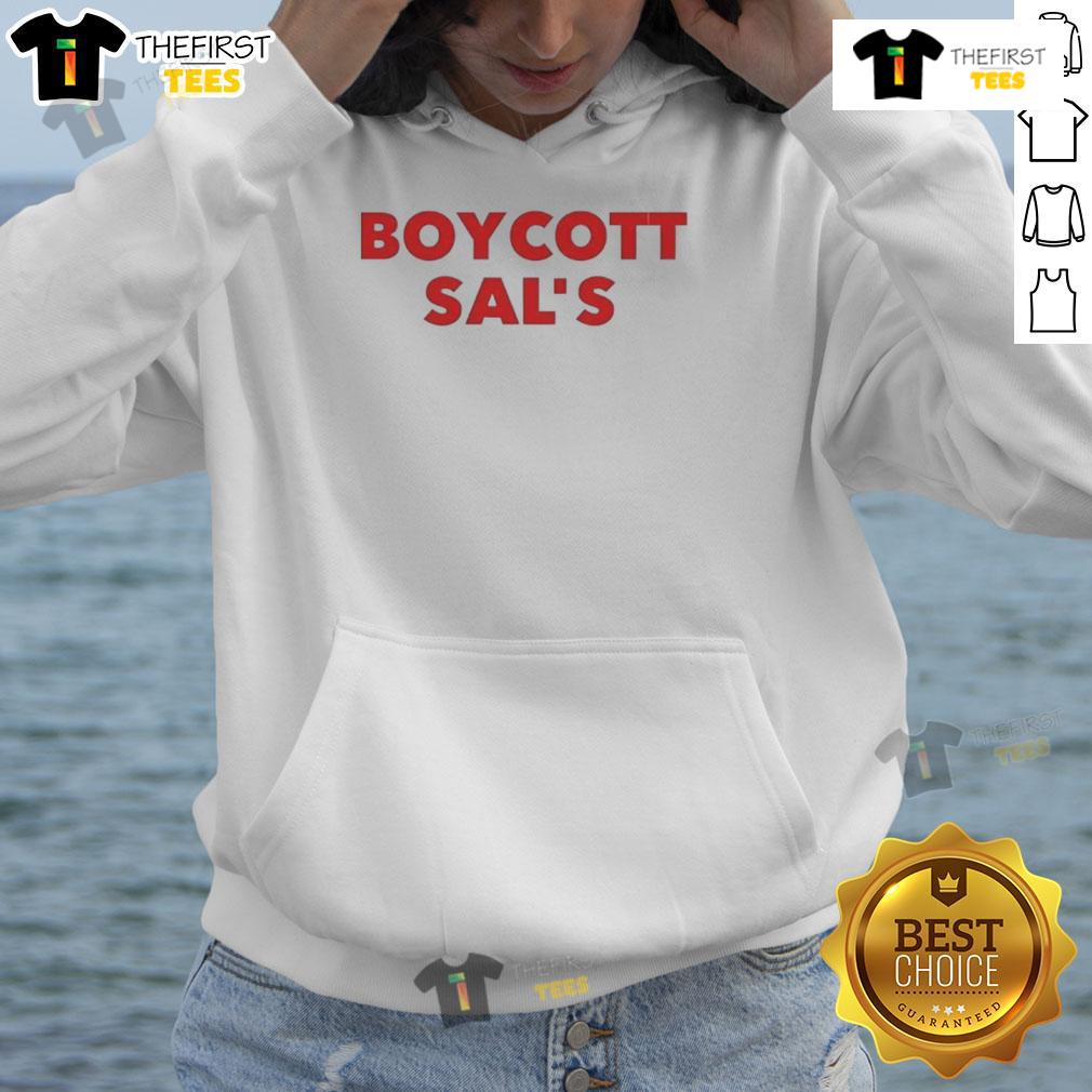 Nice Spikes Joint Boycott Sals hoodie displayed on a mannequin, featuring bold graphics and a stylish urban design.