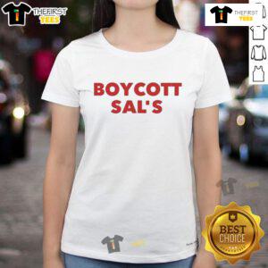 Nice Spikes Joint Boycott Sal's Ladies Tee featuring stylish design and vibrant colors for trendy women's fashion.
