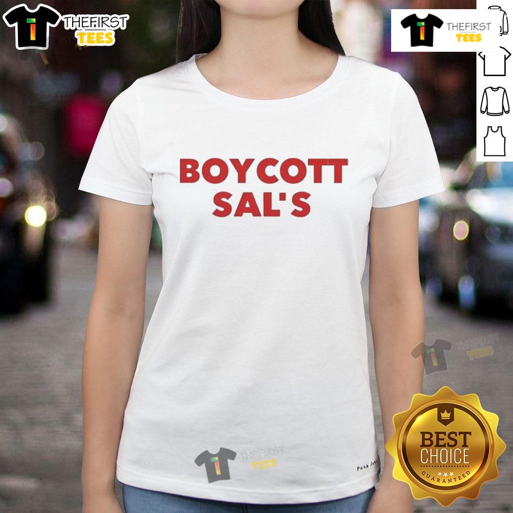 Nice Spikes Joint Boycott Sal's Ladies Tee featuring stylish design and vibrant colors for trendy women's fashion.