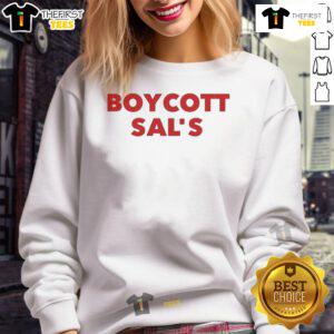 Stylish Nice Spikes Joint Boycott Sals sweatshirt displayed on a mannequin, perfect for casual streetwear fashion.