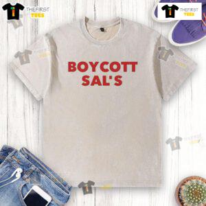 Nice Spikes Joint Boycott Sal's washed t-shirt featuring a trendy design and comfortable fit for casual wear.
