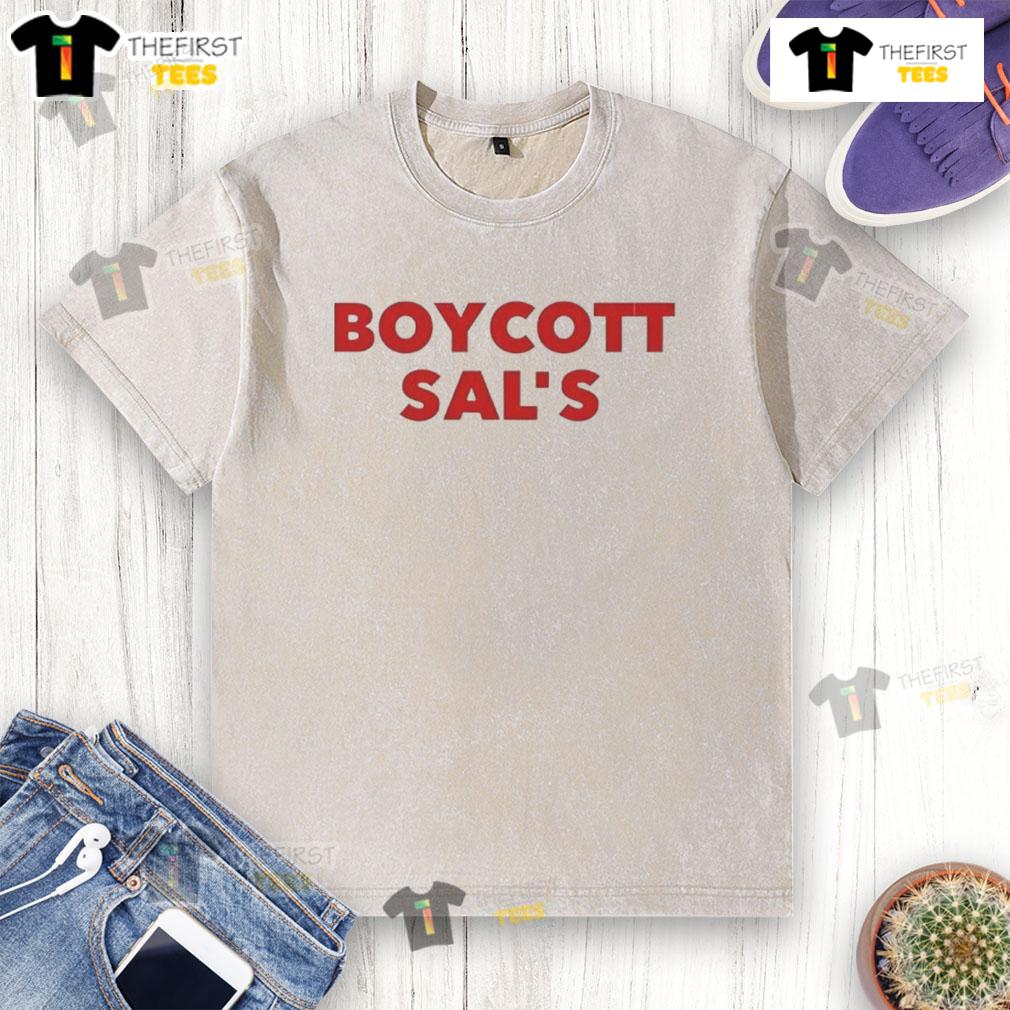 Nice Spikes Joint Boycott Sal's washed t-shirt featuring a trendy design and comfortable fit for casual wear.