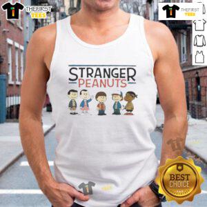 Colorful Nice Stranger Peanuts cartoon tank top featuring iconic characters in a playful design, perfect for casual wear.