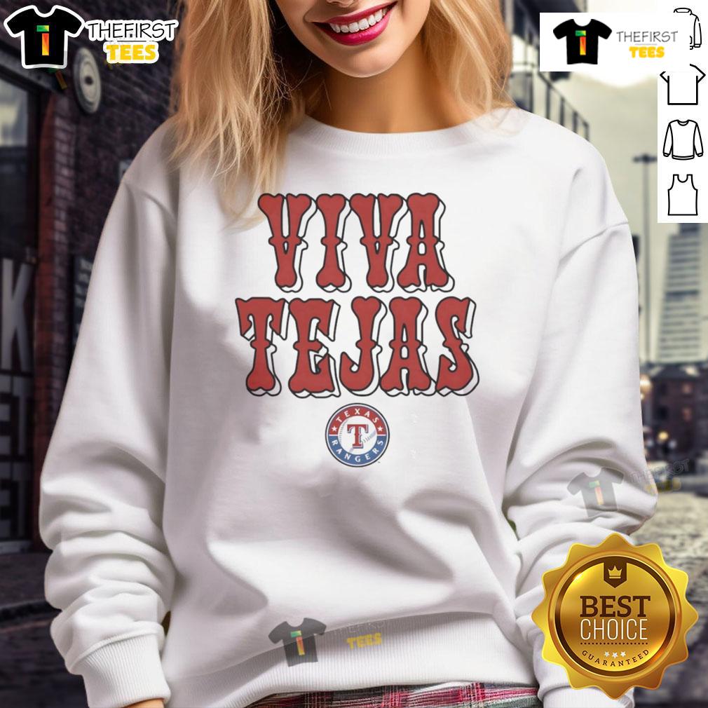 Alt Text: Nice Texas Rangers Viva Tejas sweatshirt featuring bold team colors and logo, perfect for fans and game day wear.