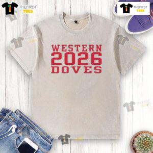 Nice Western 2026 Doves Washed T-Shirt featuring a stylish dove graphic on a soft, vintage-inspired fabric.