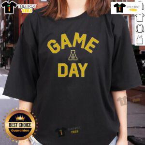 Official App State Mountaineers Game Day Logo on a stylish college ladies tee for fans and supporters.
