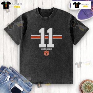 Official Auburn Tigers Football Jackson Arnold Stripe Washed T-Shirt featuring team colors and logo.