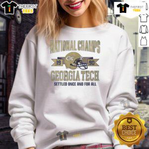 Official Georgia Tech Yellow Jackets Football 1990 National Champs helmet sweatshirt in gold and black colors.