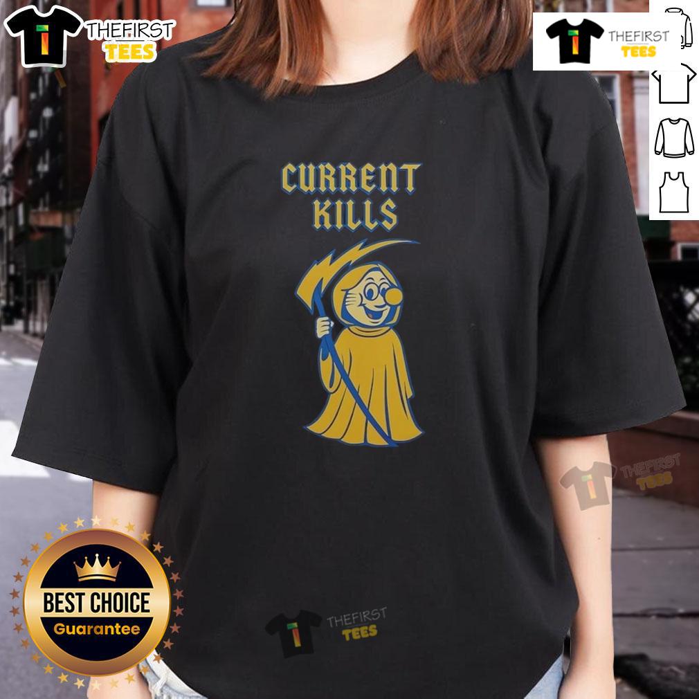 Official IBEW 48 Current Kills Ladies Tee featuring a stylish design for women in the electrical industry.