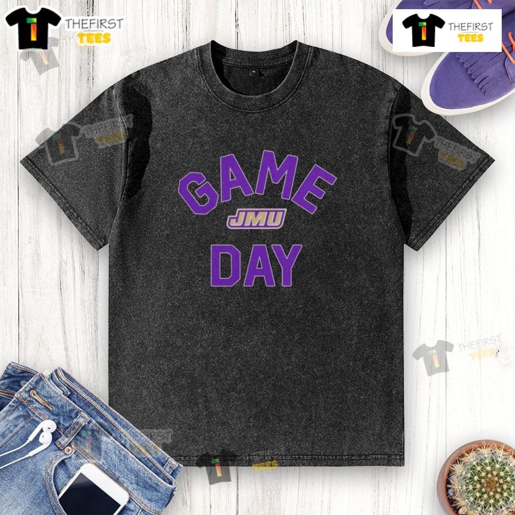 Official James Madison Dukes Game Day logo on a college washed t-shirt, perfect for JMU fans and game day attire.