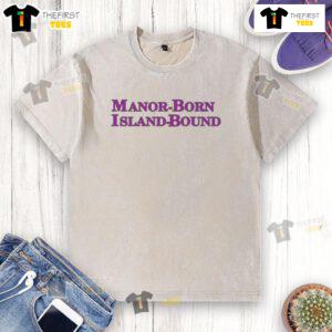Official Manor Born Island Bound washed t-shirt featuring a relaxed fit and vibrant island-themed design.