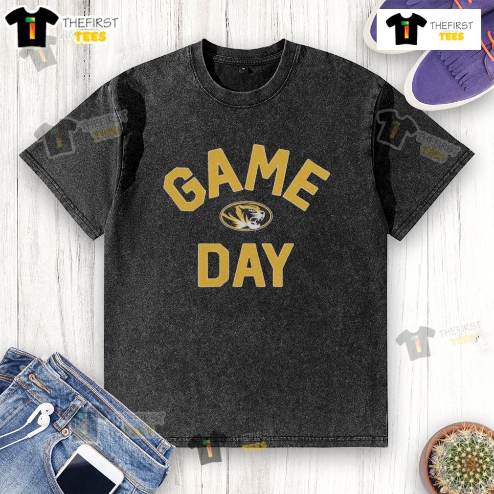 Official Missouri Tigers game day logo on a college washed t-shirt, perfect for fans showing team spirit.
