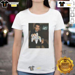 Official Pierce Brosnan Your Turn Ladies Tee featuring a stylish design perfect for fans of the iconic actor.