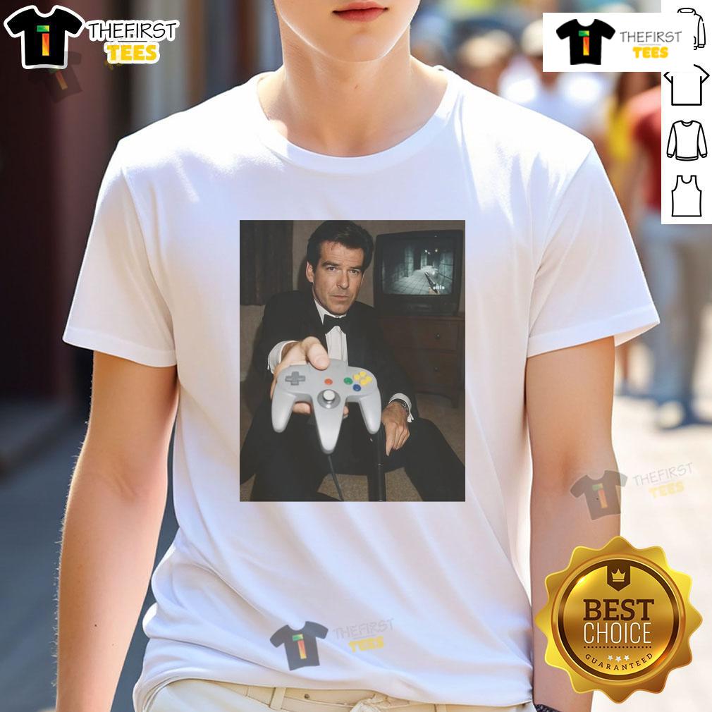 Official Pierce Brosnan Your Turn T-Shirt featuring a stylish design and signature, perfect for fans of the actor.