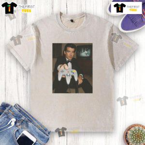 Official Pierce Brosnan Your Turn Washed T-Shirt featuring a vintage design, perfect for fans of the iconic actor.