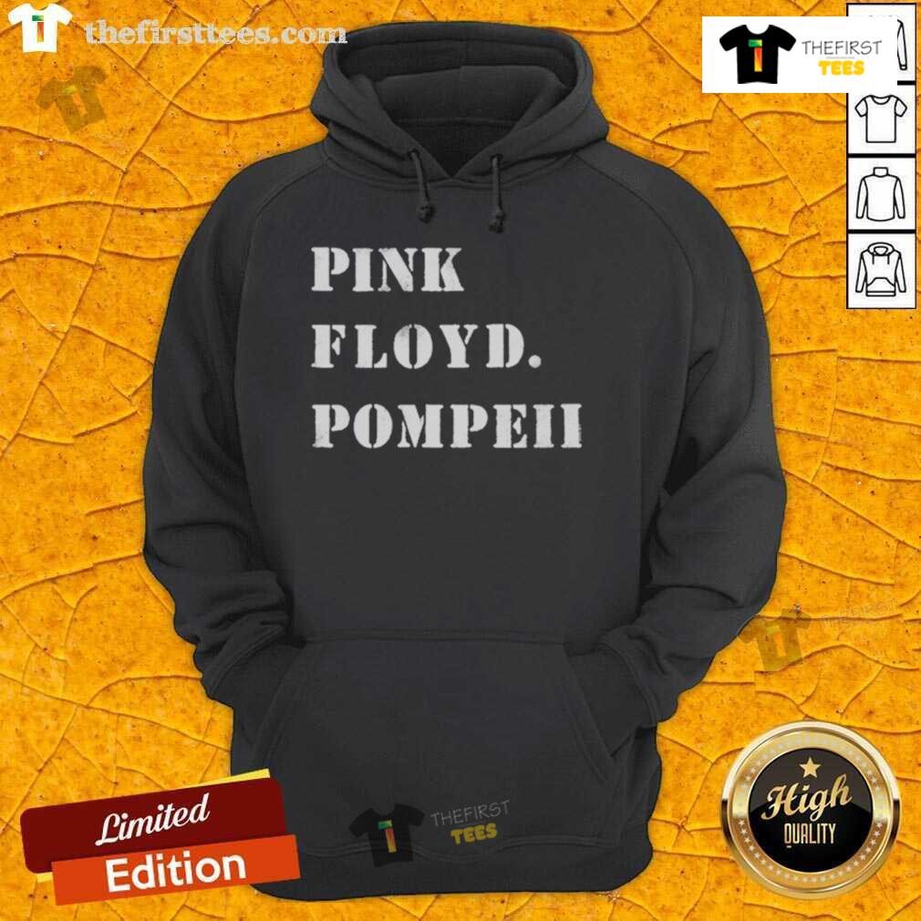 Official Pink Floyd Pompeii Hoodie featuring iconic design and vibrant colors, perfect for fans of the legendary band.