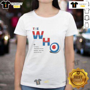 Alt Text: Official The Who Fall Tour 2025 Wantagh NY ladies tee featuring vibrant design and tour details. Perfect for fans!