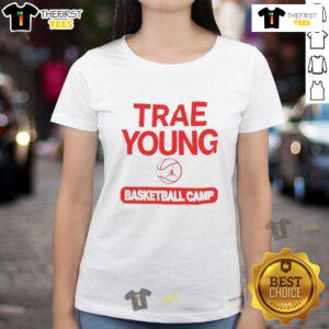 Official Trae Young Basketball Camp Ladies Tee featuring a stylish design, perfect for fans and aspiring players.