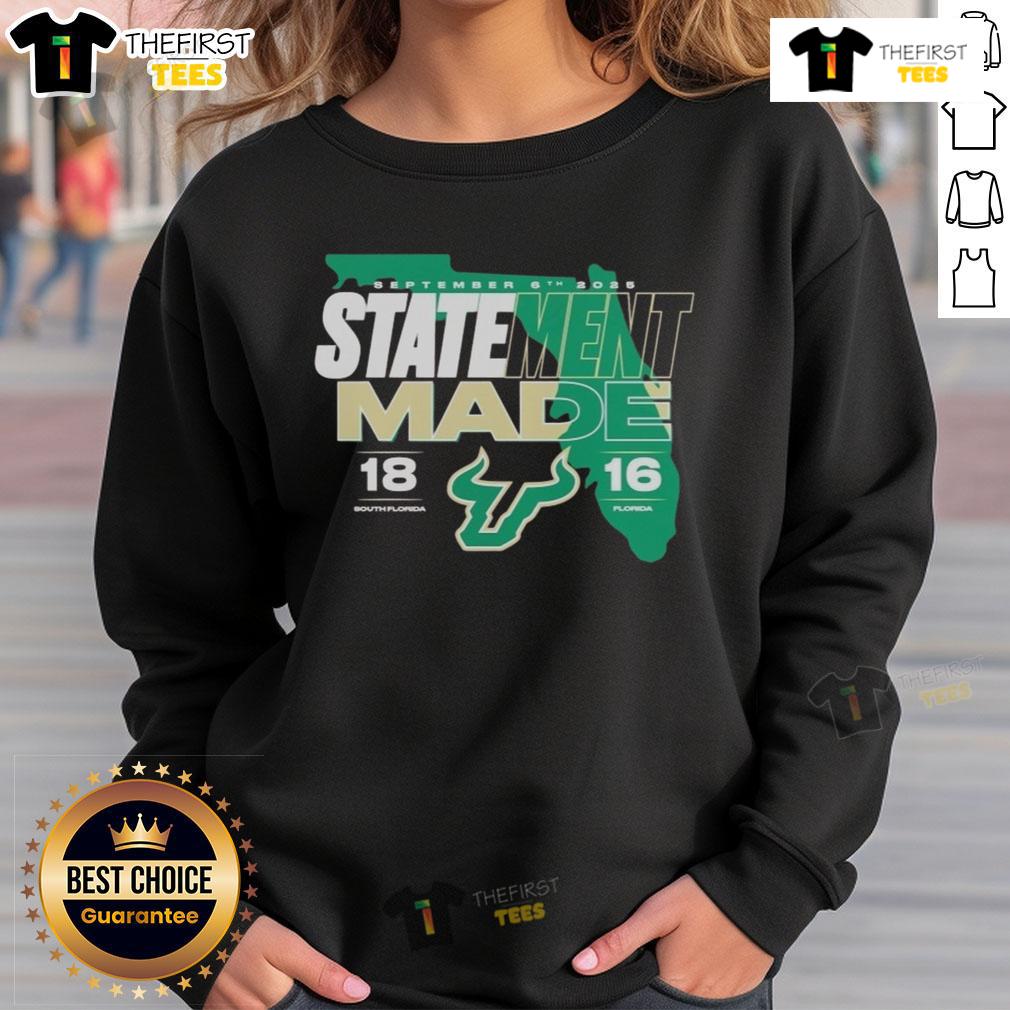 Official Florida Bulls Beat Florida Gators 2025 Score Sweatshirt showcasing team pride and victory in college sports.