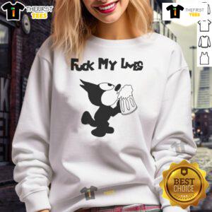 Original Fck My Lives Cat Sweatshirt featuring a playful cat graphic, perfect for cat lovers and cozy casual wear.