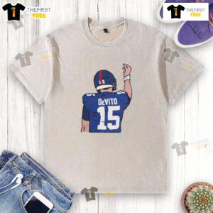 Alt Text: Original Tommy Devito hand gesture celebration on a washed t-shirt, showcasing iconic movie character style.