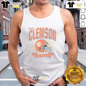 Premium Clemson Tigers Prime Play Tank Top featuring vibrant team colors and logo, perfect for game day or casual wear.