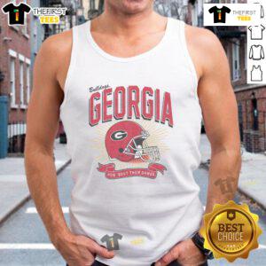 Alt Text: Premium Georgia Bulldogs Prime Play Tank Top featuring team colors and logo, perfect for game day and casual wear.