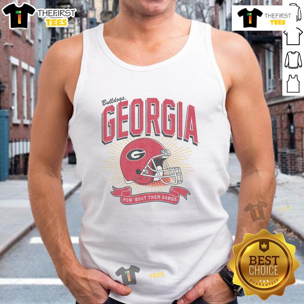 Alt Text: Premium Georgia Bulldogs Prime Play Tank Top featuring team colors and logo, perfect for game day and casual wear.
