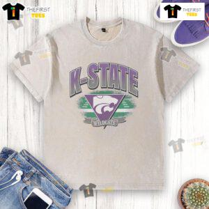 Premium Kansas State Wildcats Arena Fade Washed T-Shirt in purple, featuring the team logo and a stylish worn look.