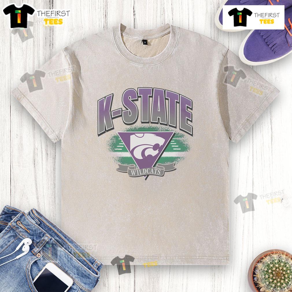 Premium Kansas State Wildcats Arena Fade Washed T-Shirt in purple, featuring the team logo and a stylish worn look.