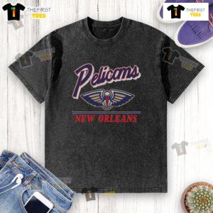 Premium New Orleans Pelicans Fly By Vintage Washed T-Shirt in soft fabric, featuring classic team logo and stylish design.