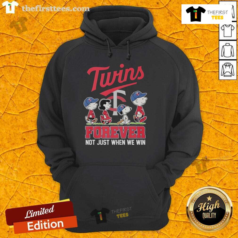 Premium Peanuts X Minnesota Twins hoodie featuring 'Forever, Not Just When We Win' design, perfect for fans.