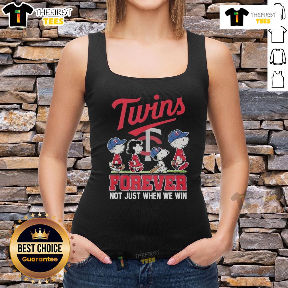 Premium Peanuts X Minnesota Twins 'Forever Not Just When We Win' tank top featuring team colors and logo design.