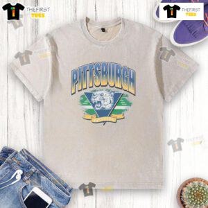 Alt Text: Premium Pittsburgh Panthers Vintage Arena Fade Washed T-Shirt featuring classic logo and soft fabric for ultimate comfort.