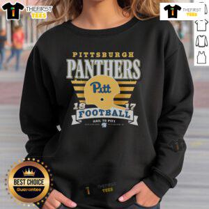 Alt Text: Premium Pittsburgh Panthers Vintage Stripe Splash Sweatshirt featuring bold stripes and team logo for ultimate fan style.