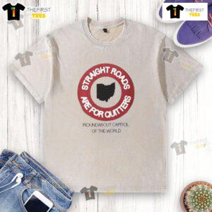 Premium straight roads are for quitters round about Capitol of the World washed t-shirt with a stylish graphic design.