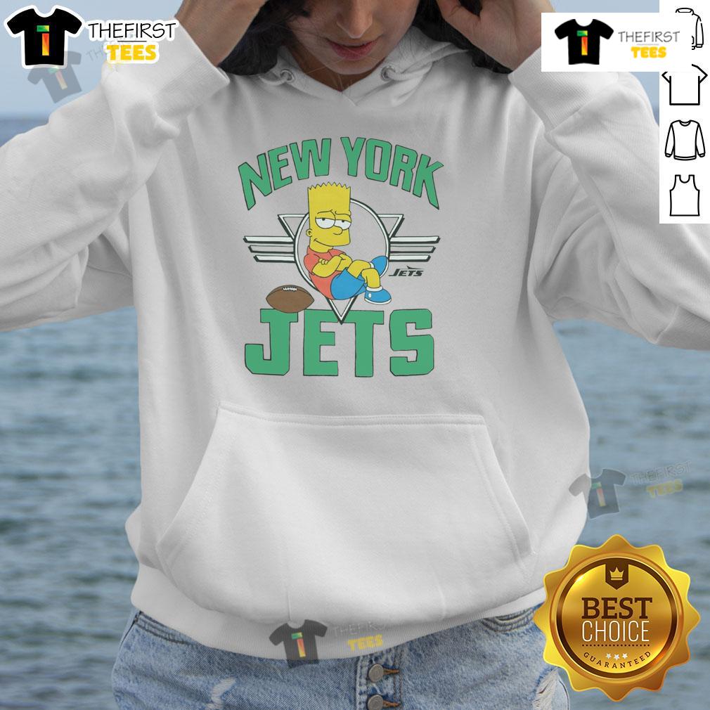 Premium The Simpsons Bart x New York Jets hoodie featuring vibrant graphics and a comfortable fit for fans.