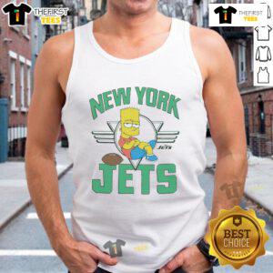 Alt Text: Premium The Simpsons Bart X New York Jets tank top featuring vibrant graphics and a stylish design for fans.