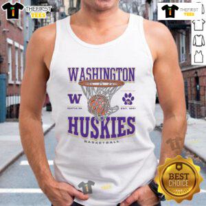 Alt Text: Premium Washington Huskies Game Time Tank Top in purple, perfect for showing team spirit at games or casual outings.