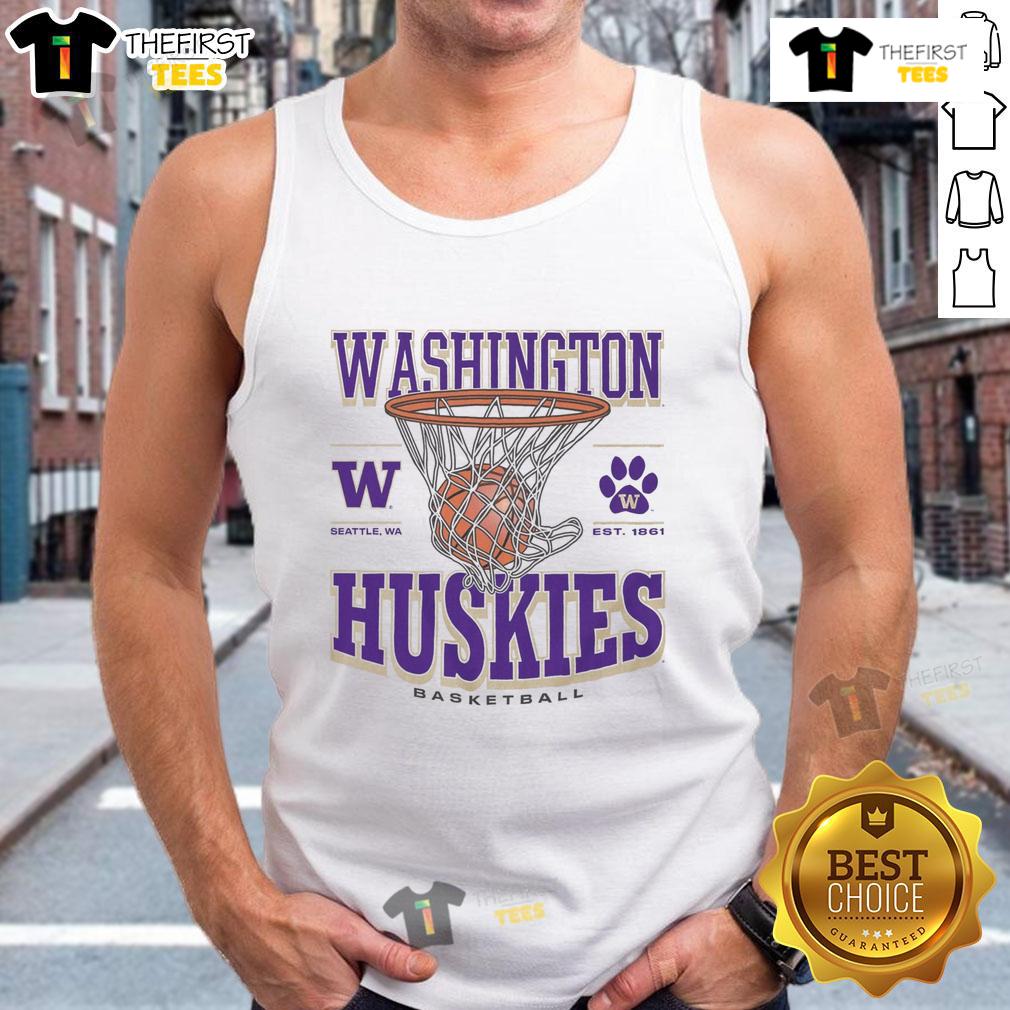 Alt Text: Premium Washington Huskies Game Time Tank Top in purple, perfect for showing team spirit at games or casual outings.